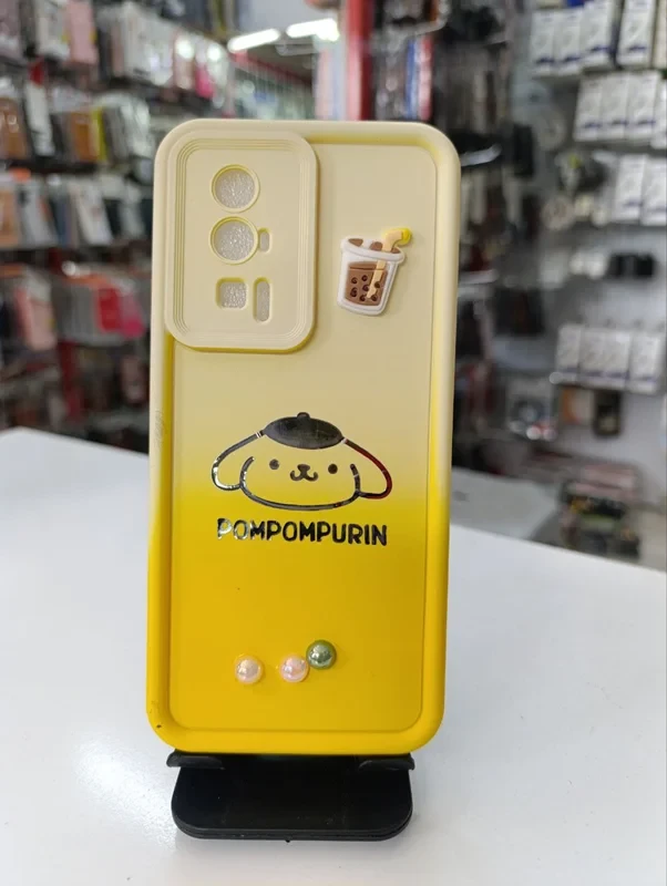 قاب سولید طرح دار زرد poco f5 pro
