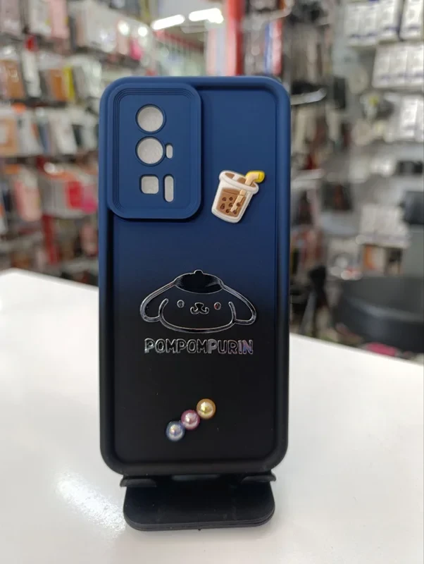 قاب سولید طرح دار سرمه ای xiaomi poco f5 pro