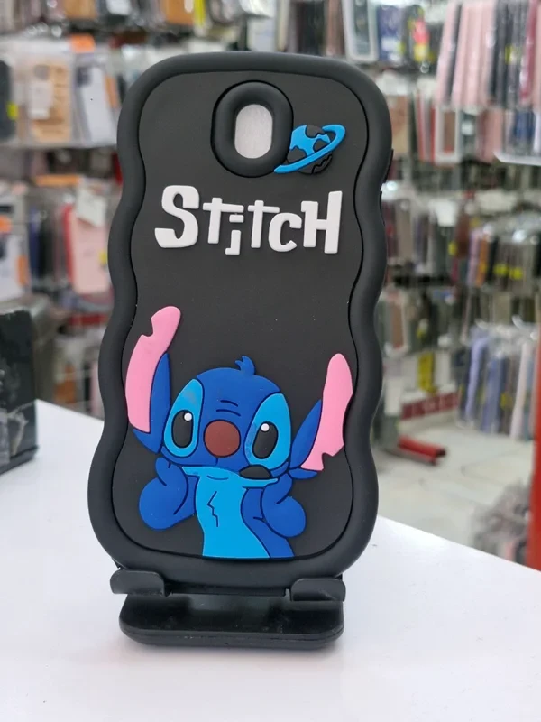 قاب سولید طرح عروسکی stitchمشکی Samsung galaxy j7 pro