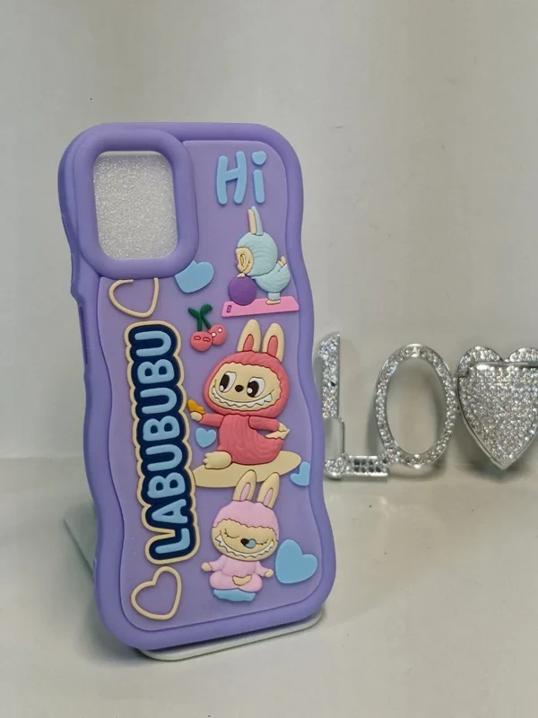 قاب سولید عروسکی labububu فانتزی بنفش Samsung galaxy a06