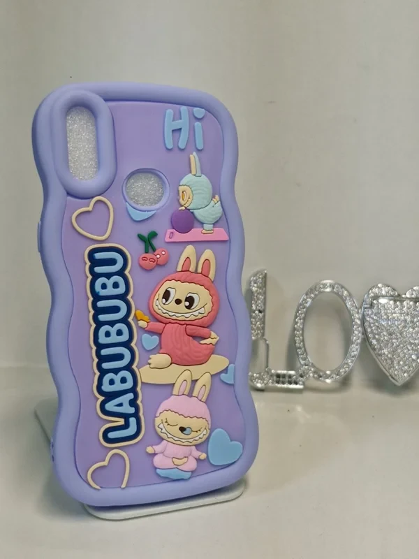 قاب سولید عروسکی labububu فانتزی بنفش Samsung galaxy a20s