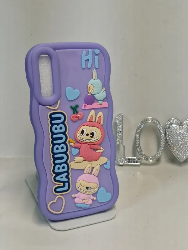 قاب سولید عروسکی labububu فانتزی بنفش Samsung galaxy a50s/a50/a30s