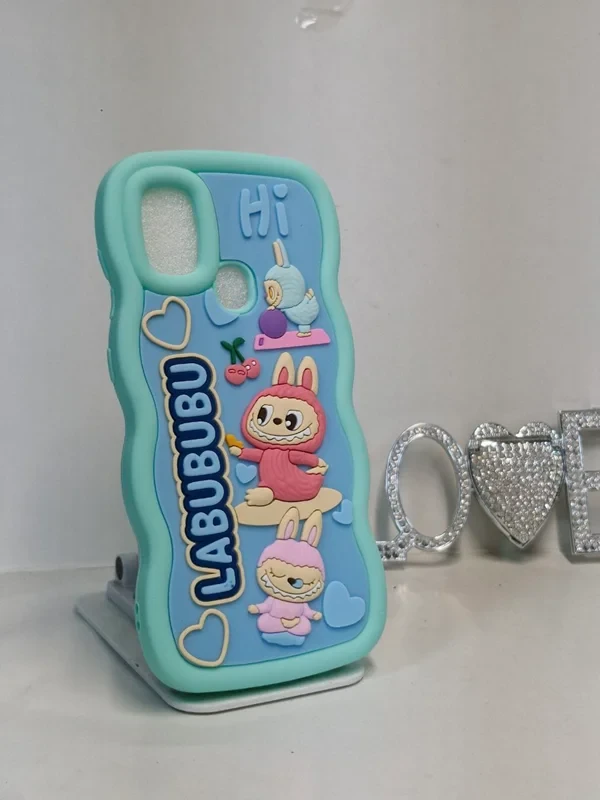 قاب سولید عروسکی labububu فانتزی سبز Samsung galaxy a21s