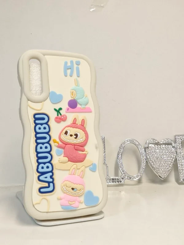 قاب سولید عروسکی labububu فانتزی کرم Samsung galaxy a30s/a50/a50s