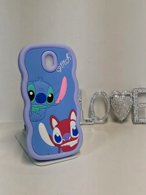 قاب سولید عروسکی stitchi فانتزی بنفش j7pro