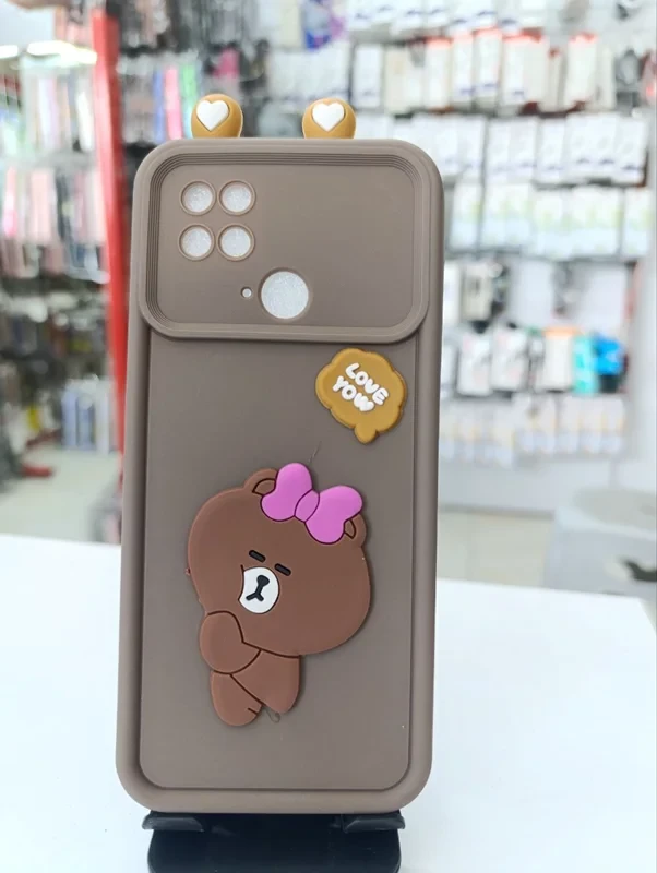 قاب سولید عروسکی خرسی قهوه ایxiaomi poco c40