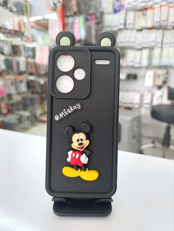 قاب سولید عروسکی میکی موس مشکی xiaomi note 13 pro plus
