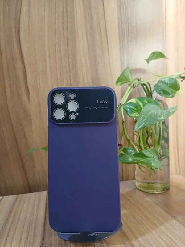 قاب سولید محافظ لنز دار آبی iphone 13 pro