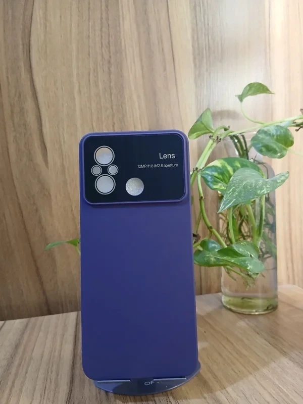 قاب سولید محافظ لنز دار بنفش xiaomi redmi 12c/redmi 11a/ poco c55