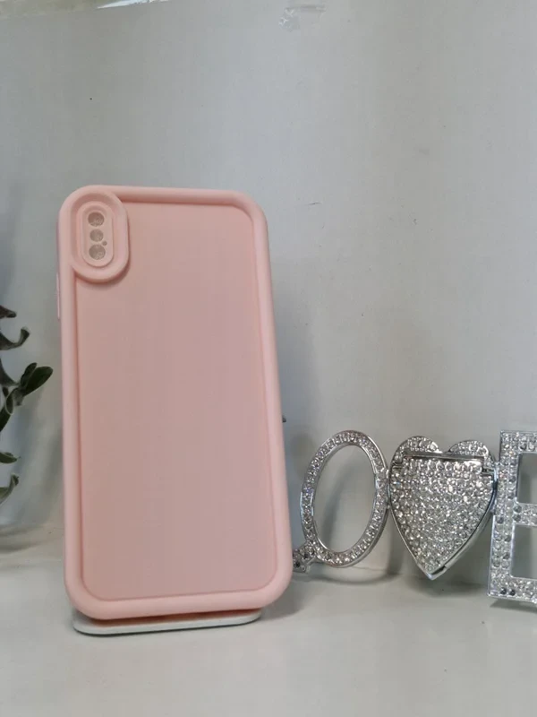 قاب سولید محافظ لنزدار گلبهی آیفون XS MAX