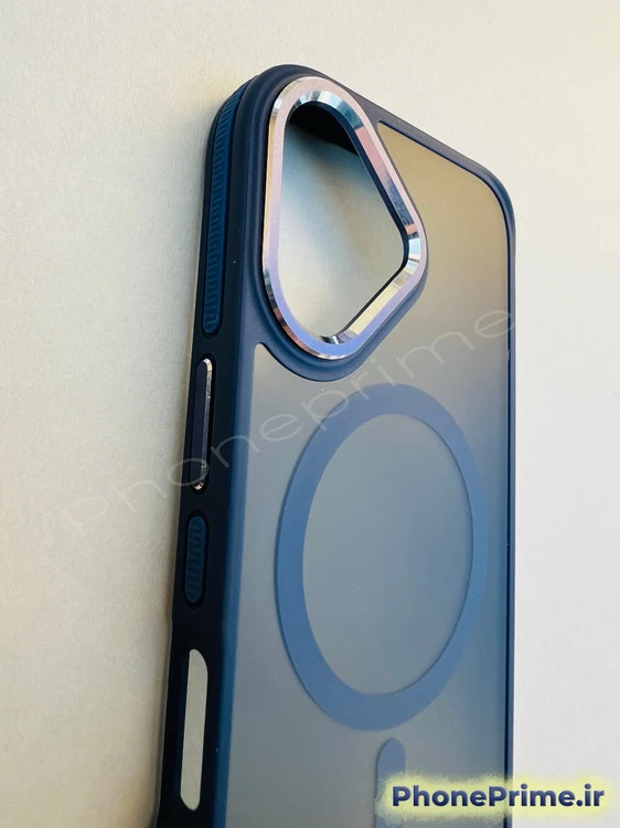 قاب سوپرلاکچری سرمه‌ای iPhone 16 | بدنه مات + تیتانیومی | گارد لاکچری مقاوم | کیفیت VIP