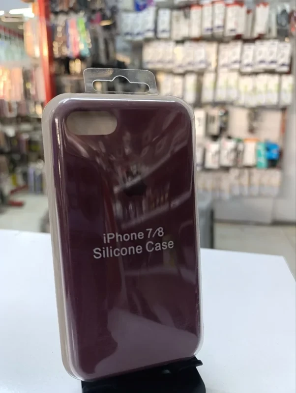 قاب سیلیکون اورجینال زرشکی iPhone 7/8