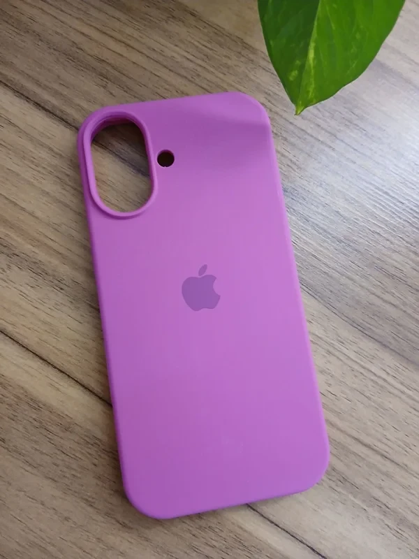 قاب سیلیکون اورجینال پاک کنی سرخابی iphone 17