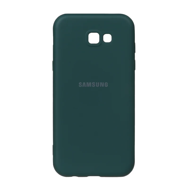 قاب سیلیکونی High-Copy لوگودار Samsung Galaxy A7 (2017) / A720 - سبز تیره