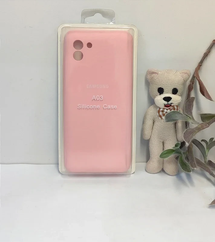 قاب سیلیکونی اورجینال گوشی موبایل سامسونگ Samsung A03 صورتی /گلبهی /قرمز
