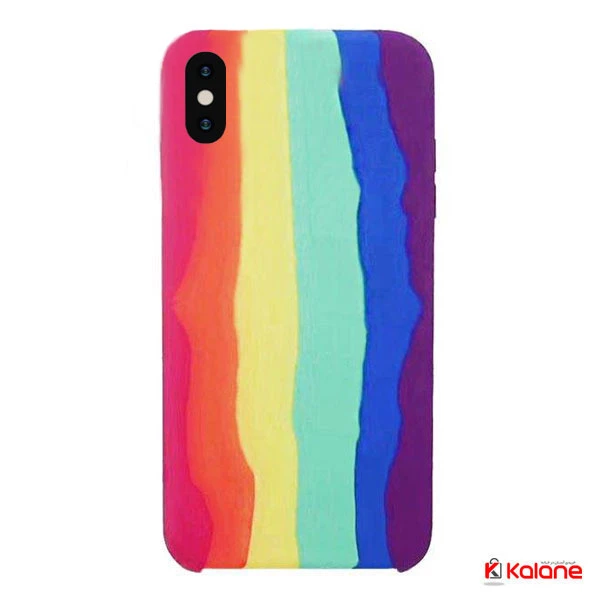 قاب سیلیکونی اپل آیفون Apple iPhone XS طرح رنگین کمان