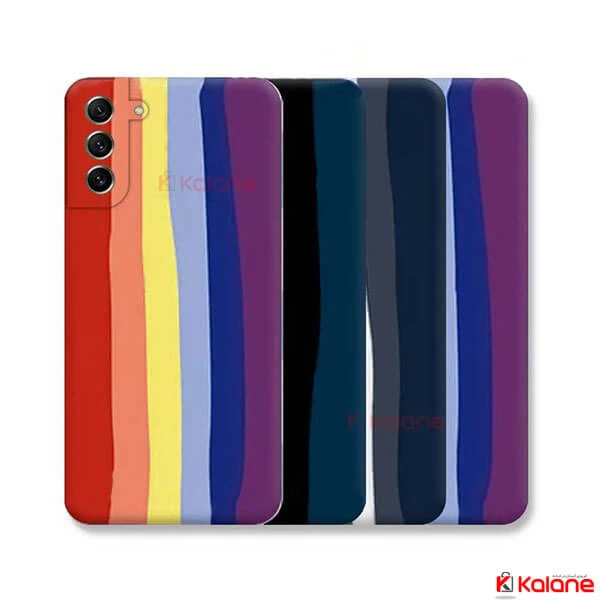 قاب سیلیکونی رنگین کمانی Samsung Galaxy S21 FE محافظ لنز دار