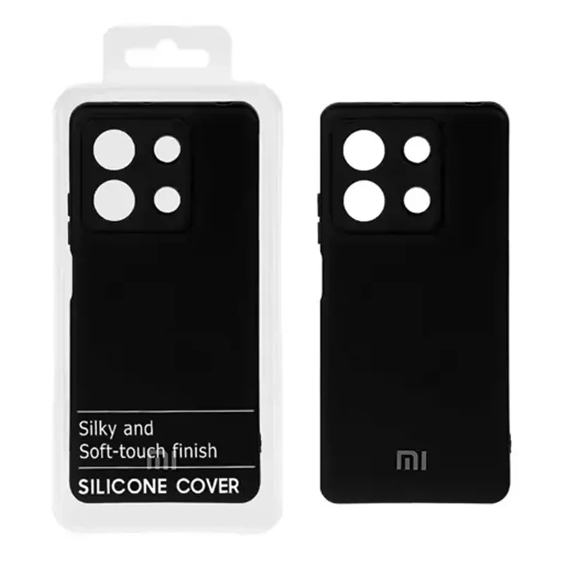 قاب سیلیکونی لوگودار Xiaomi Redmi Note 13 4G / poco m۶ pro ۴G //مشکی / آبی فیلی