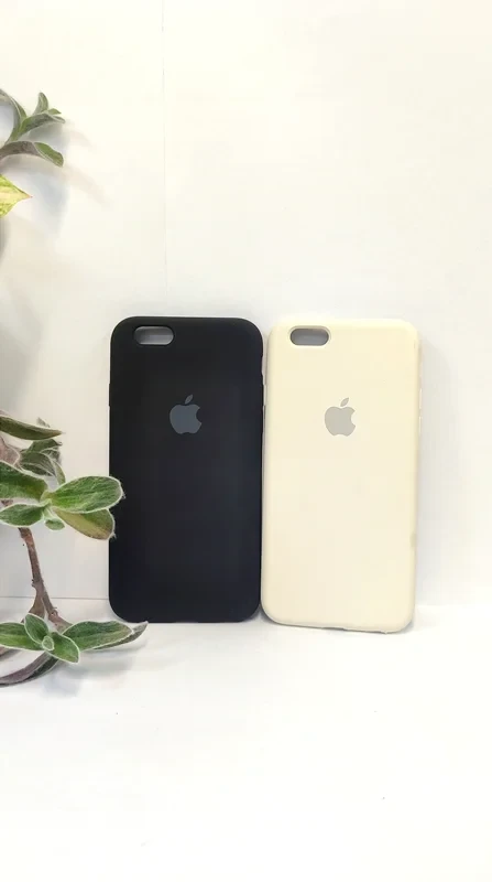 قاب سیلیکونی محافظ لنزدار آیفون ۶ s / قاب iphone ۶s/ رنگبندی / مشکی / سفید