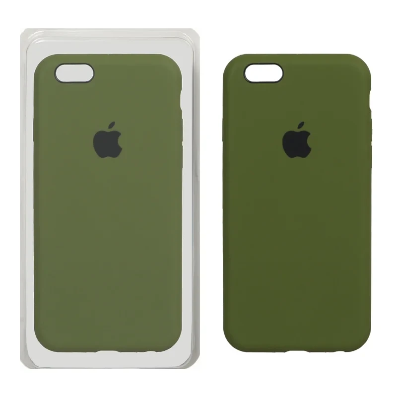 قاب سیلیکونی پاک کنی اورجینال Apple iPhone 6 / iPhone 6s - سبز زیتونی (پک اصلی)