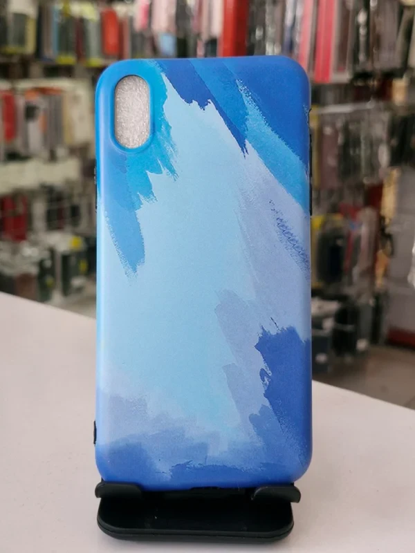 قاب طرح آب رنگی آبی iPhone xs