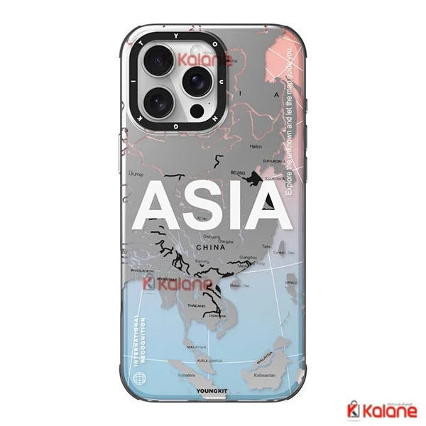 قاب طرح دار Youngkit گوشی Apple iPhone 16 Pro Max مدل Color Changing Globe Trotter