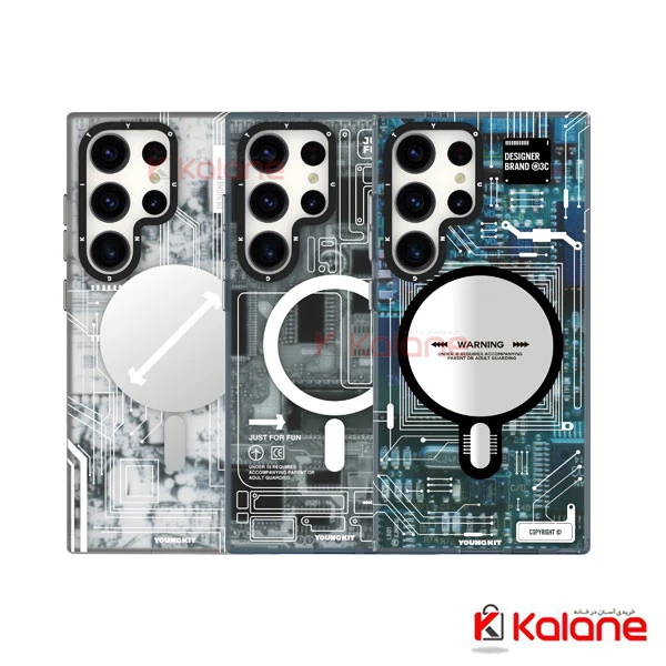 قاب طرح دار Youngkit گوشی Samsung Galaxy S23 Ultra مدل Futuristic Circuit Magsafe