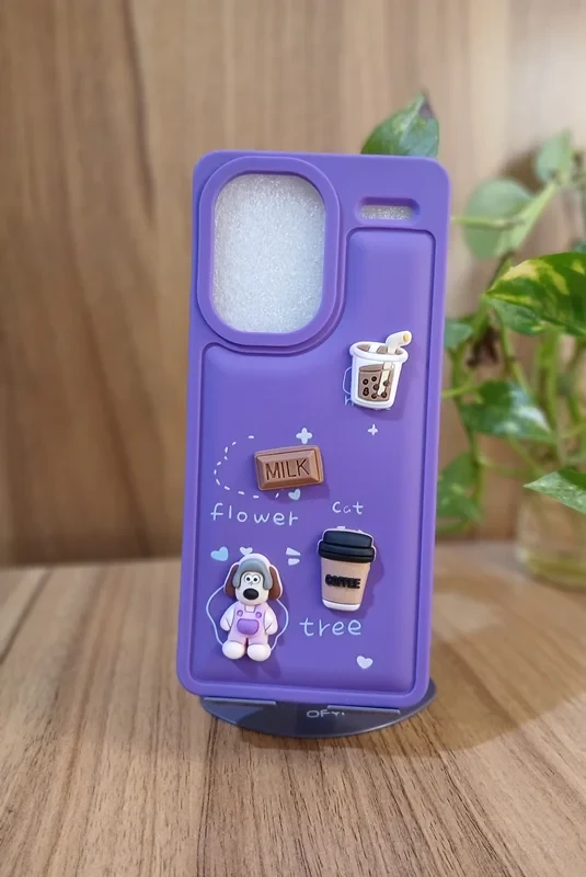 قاب طرح دار عروسکی بنفش xiaomi note 13 proplus
