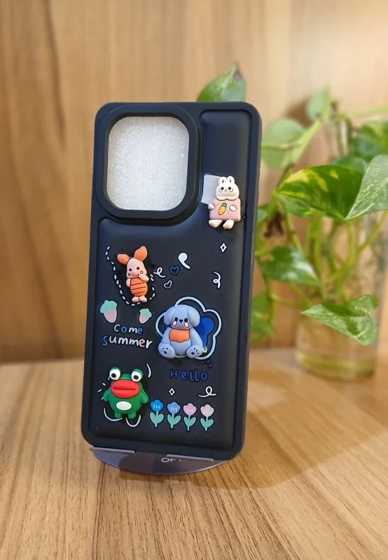 قاب طرح دار عروسکی مشکی xiaomi note 13 4g