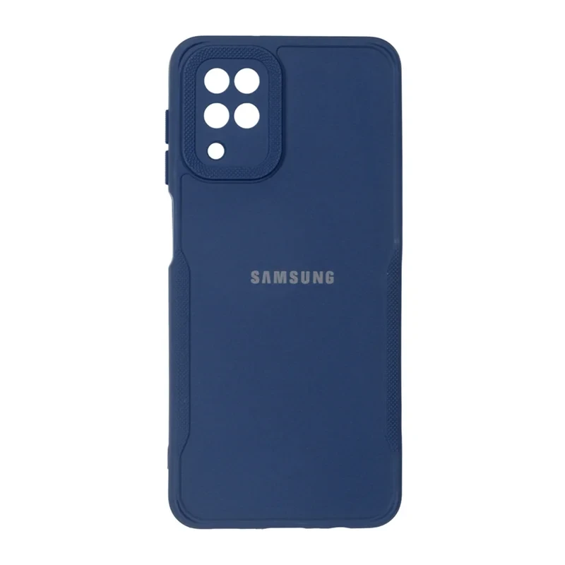 قاب طرح سیلیکون دور لنز سوزنی Samsung Galaxy A12 / M12 / F12 - سرمه ای