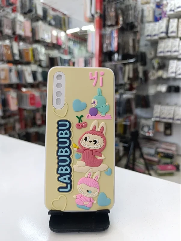 قاب طرح عروسکی labubu زرد Samsung galaxy a50s/A30S/A50