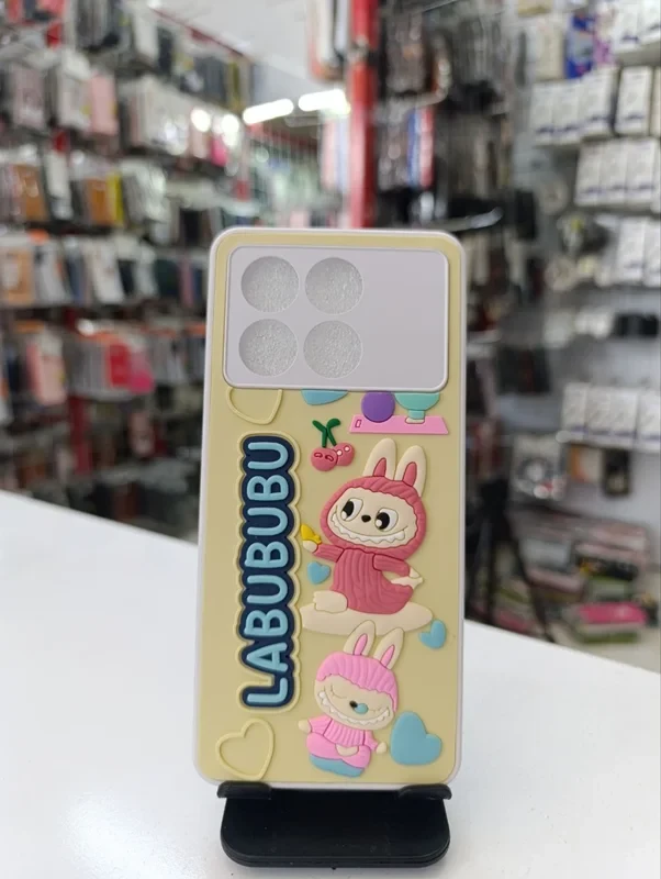 قاب طرح عروسکی labubu زرد xiaomi poco x6 pro