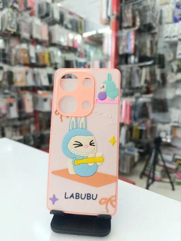 قاب طرح عروسکی labubu گلبهی xiaomi note 13 pro 4G