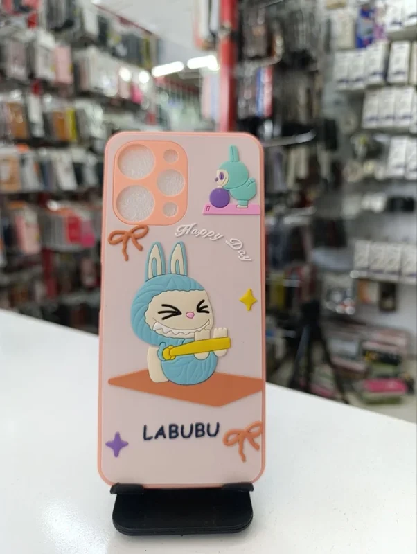 قاب طرح عروسکی labubu گلبهی xiaomi redmi 12 4G