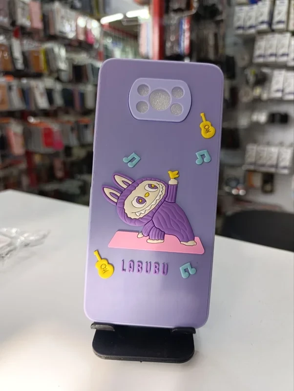 قاب طرح عروسکی labububu بنفش poco x3