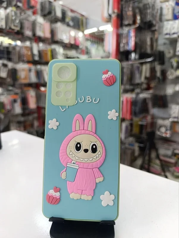 قاب طرح عروسکی labububu سبز آبی xiaomi note 11 4G