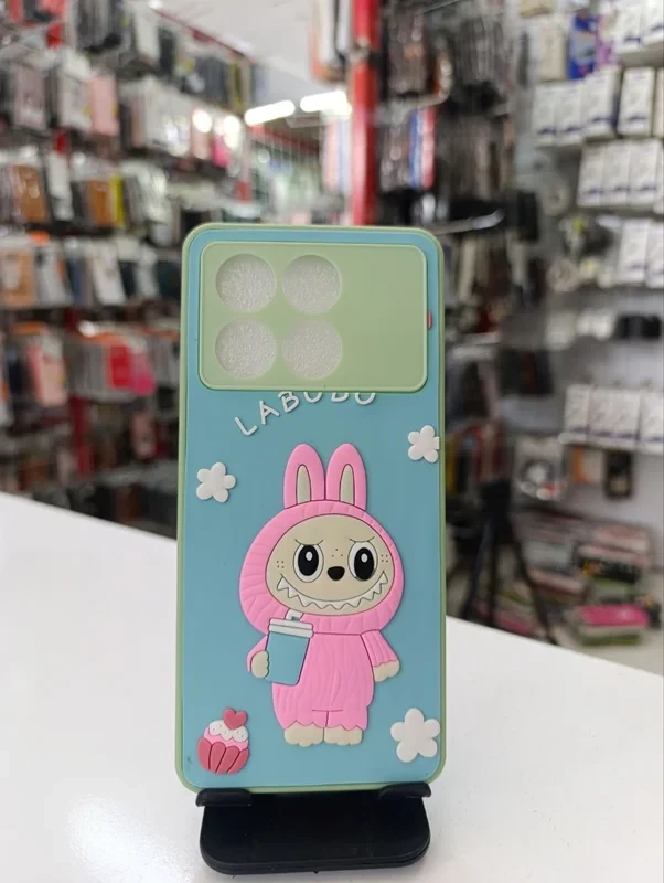 قاب طرح عروسکی labububu سبز آبی xiaomi poco x6 pro