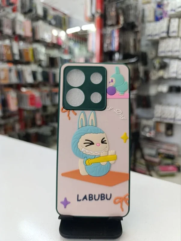 قاب طرح عروسکی labububu سبز صورتی xiaomi poco x6