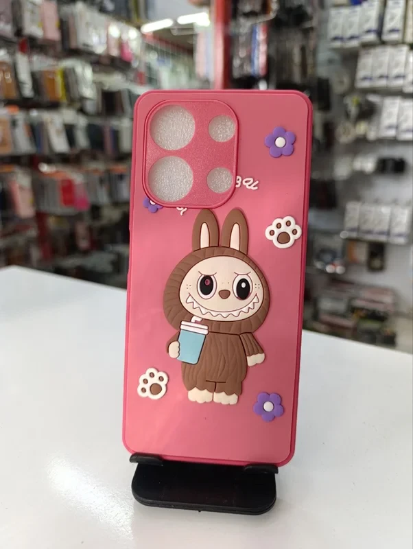 قاب طرح عروسکی labububu صورتی xiaomi note 134G