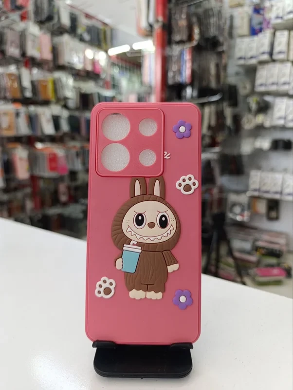 قاب طرح عروسکی labububu صورتی xiaomi poco x6 pro