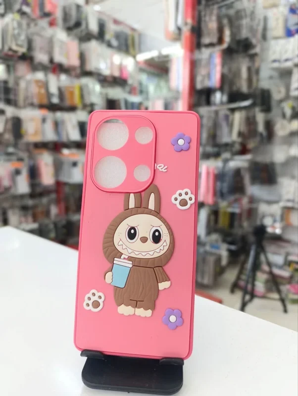 قاب طرح عروسکی labububu صورتی xiaomi poco x6