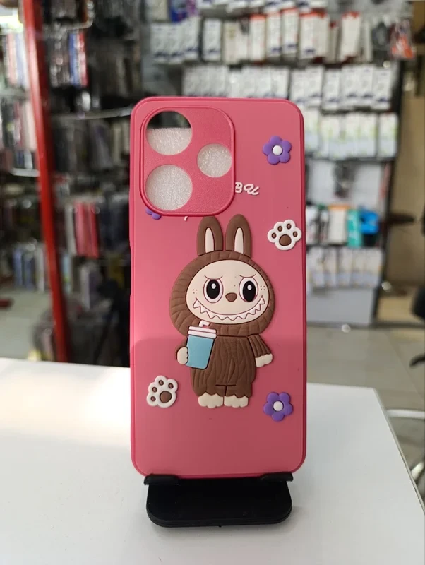 قاب طرح عروسکی labububu صورتی xiaomi redmi 13 4G