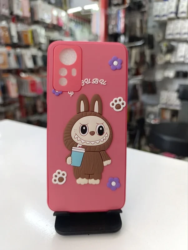 قاب طرح عروسکی labububu صورتی xiaomi redmi note 12s