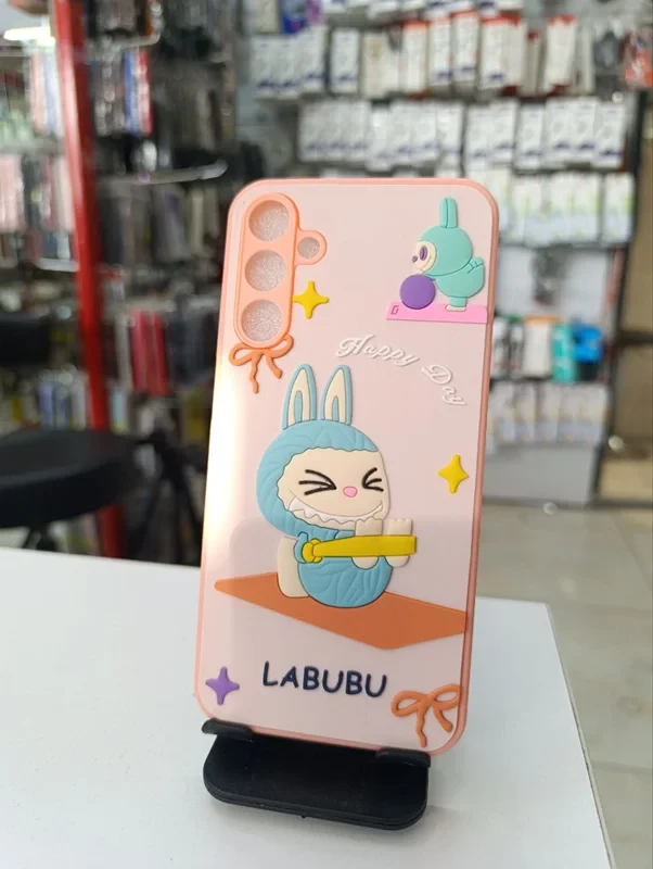 قاب طرح عروسکی labububu گلبهی Samsung galaxy a16