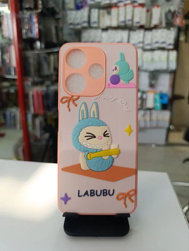 قاب طرح عروسکی labububu گلبهی xiaomi redmi 13 4G