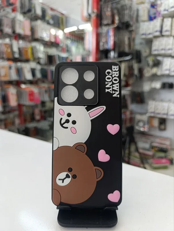 قاب طرح عروسکی خرسی مشکی xiaomi poco x6