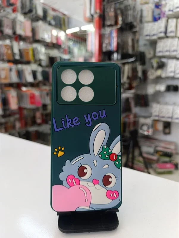 قاب طرح عروسکی خرگوش سبز xiaomi poco x6 pro