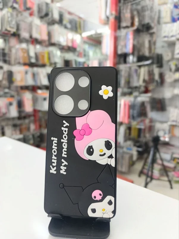 قاب طرح عروسکی کرومی مشکی xiaomi note 13pro 4G