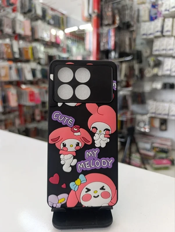 قاب طرح عروسکی کیتی مشکی xiaomi poco x6 pro