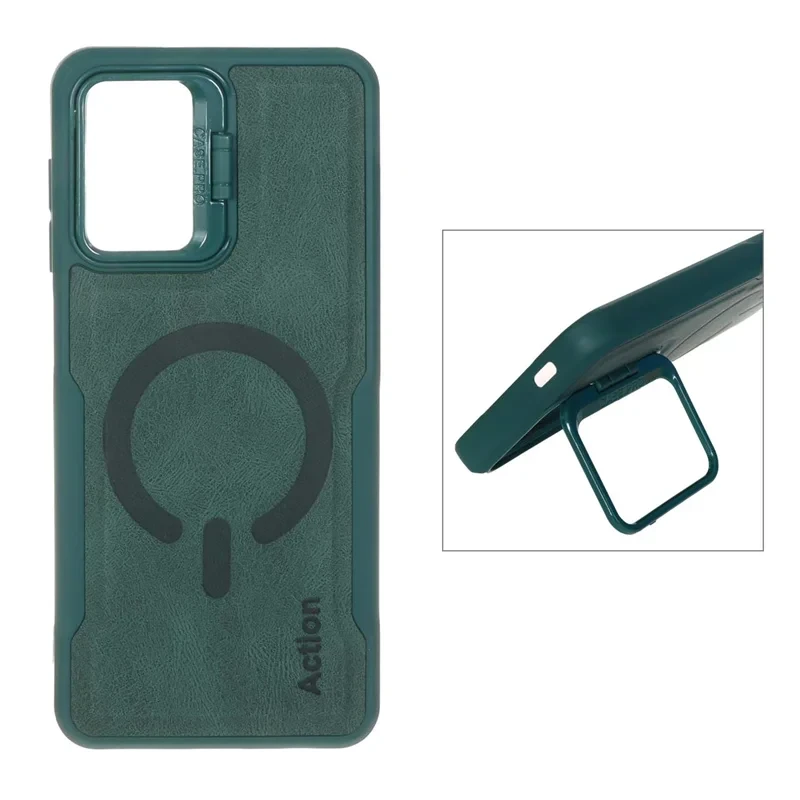 قاب طرح مگ سیف استندشو سبز Samsung galaxy a12
